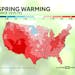 Average Spring Temperature Change Over The Last 50 Years
