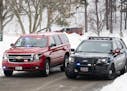 The seen off a fire at the Woodhill Country Club was blocked by fire and police in Wayzata, Minn., on Tuesday, March 12, 2019. ] RENEE JONES SCHNEIDER