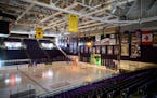 The Mankato Civic Center, home of the Minnesota State Mavericks, was dark after the cancellation of the season due to the coronavirus.
