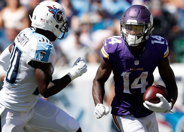 Second-year pro Stefon Diggs has shown the most promise among Vikings wideouts.