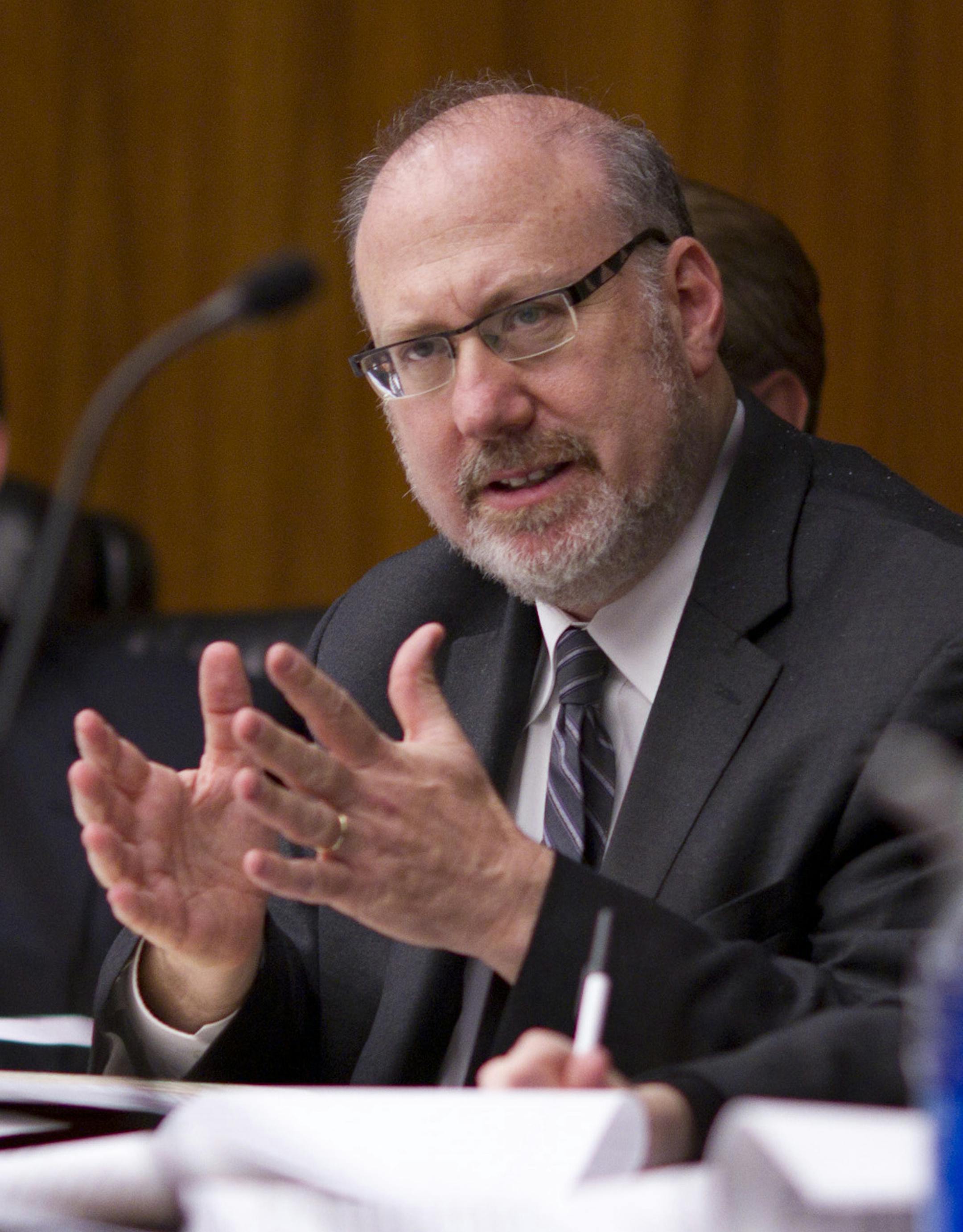 State Rep. Frank Hornstein (shown here during a legislative hearing) recently visited sites of significance to his late parents, who were Holocaust survivors.
