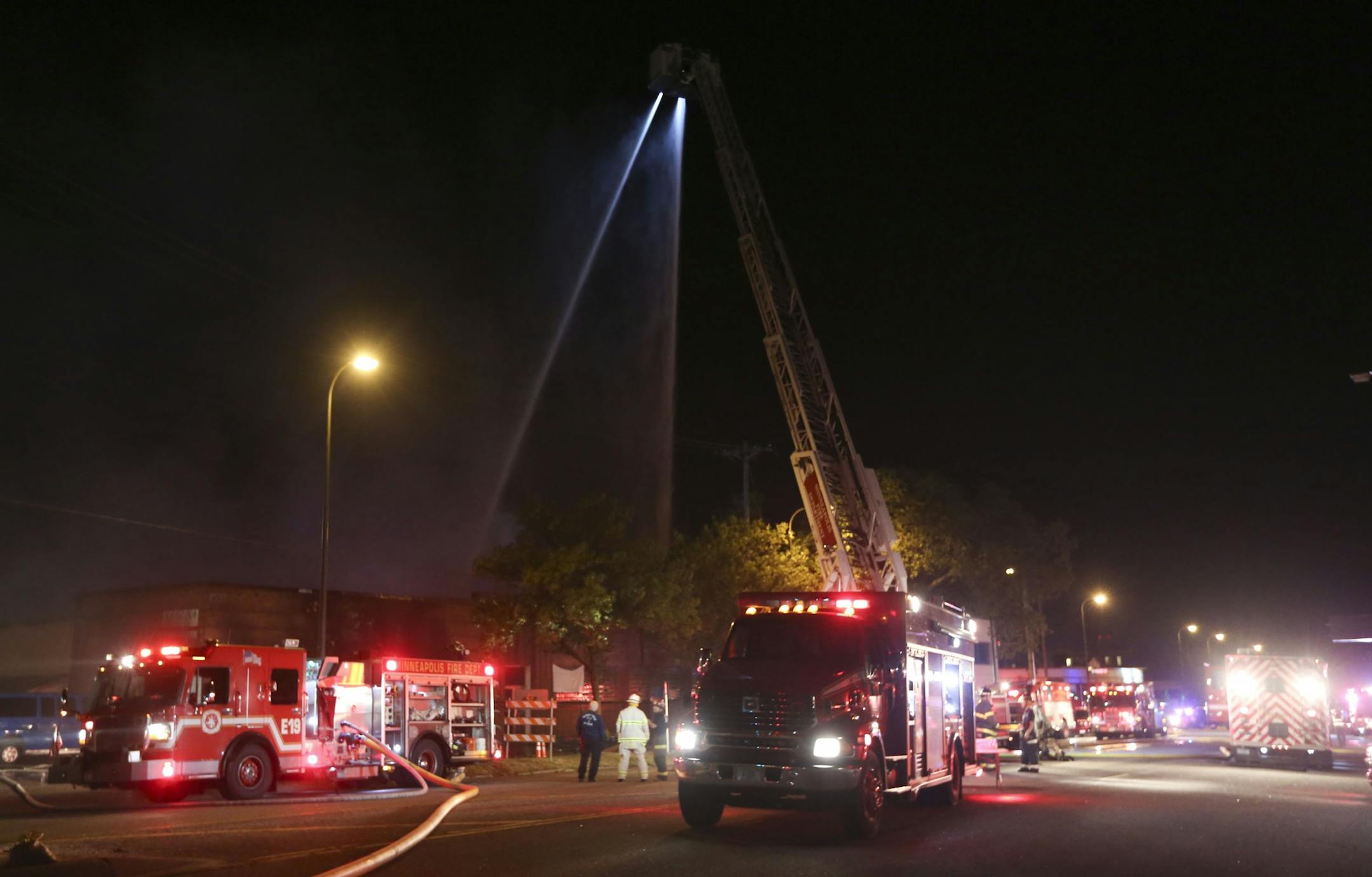 Firefighters worked on controlling a fire on the 2800 block of University Ave. in Minneapolis, Min., Thursday, August 1, 2013.