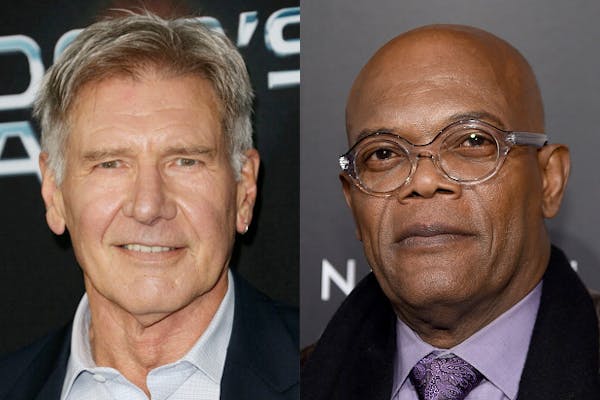 Harrison Ford, left, has passed Samuel L. Jackson as the top-grossing actor in U.S. box office history.
