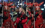Madonna performing early in her set at Xcel Energy Center in St. Paul Thursday night.