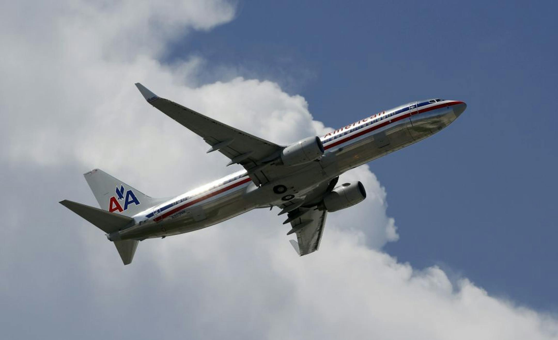 American Airlines aircraft taking off at Miami International Airport.