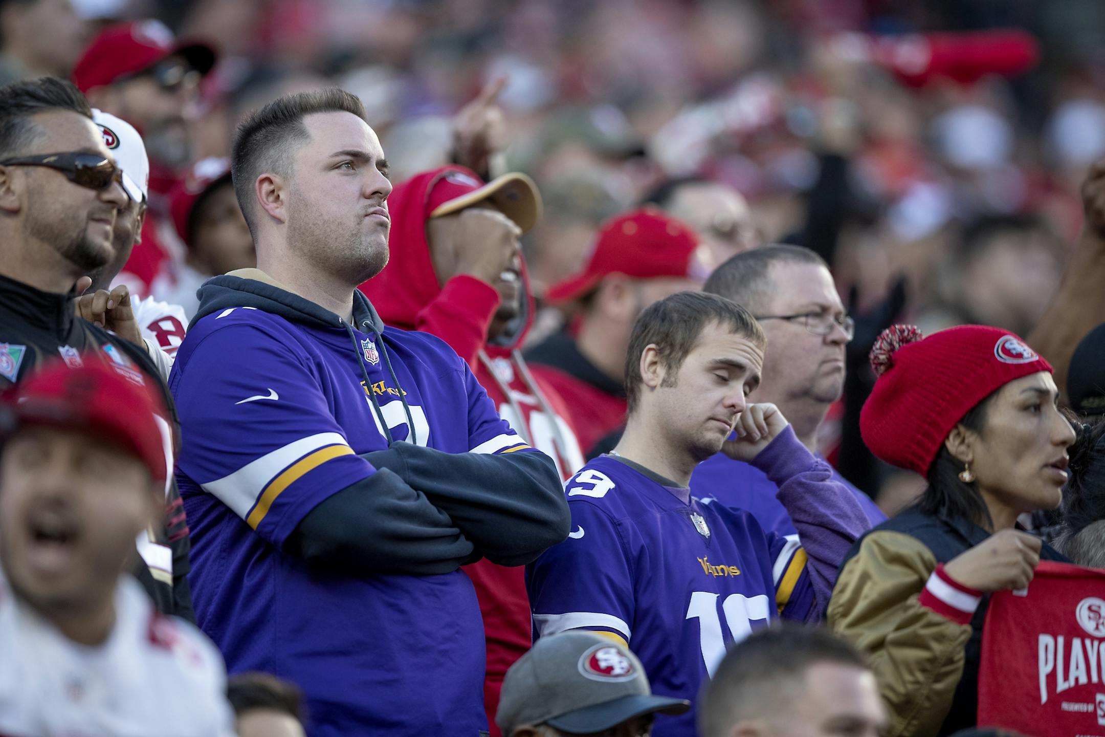 Minnesota Vikings fans showed their disappointment in the stands during the fourth quarter.