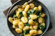 Golden Gnocchi with Fresh Spinach. Credit: Mette Nielsen, Special to the Star Tribune
