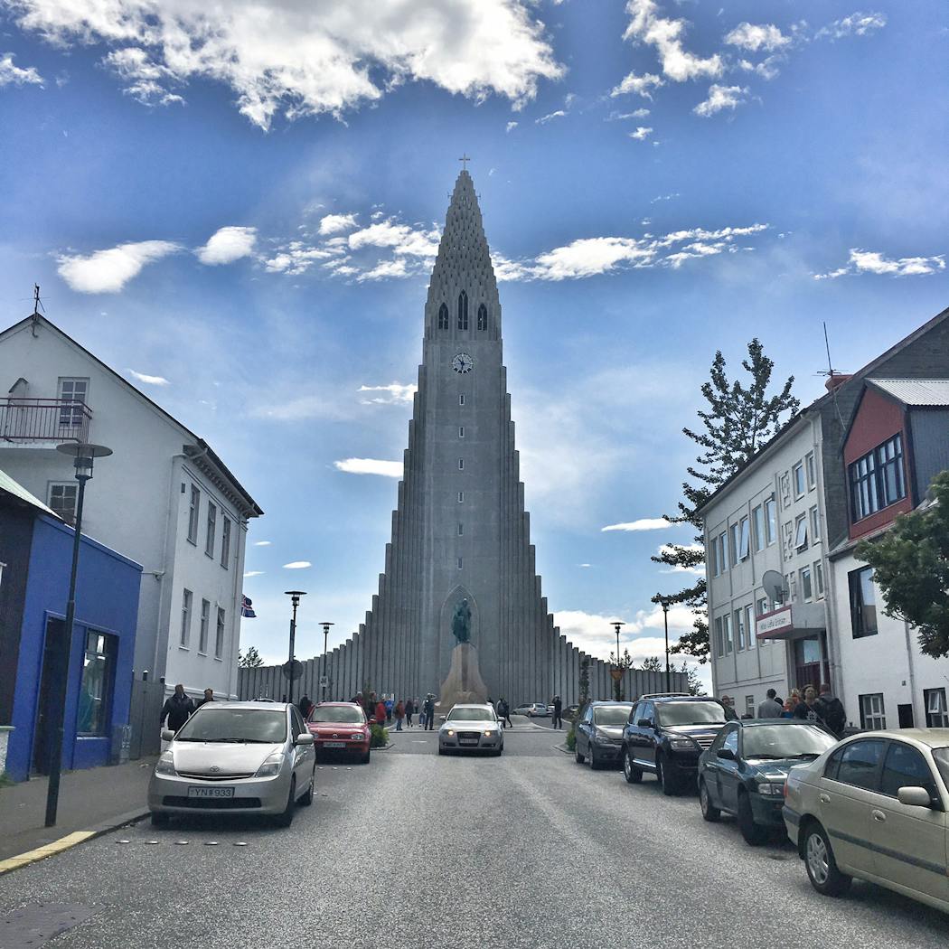 Hallgrímskirkja church in Reykjavík, Iceland. 