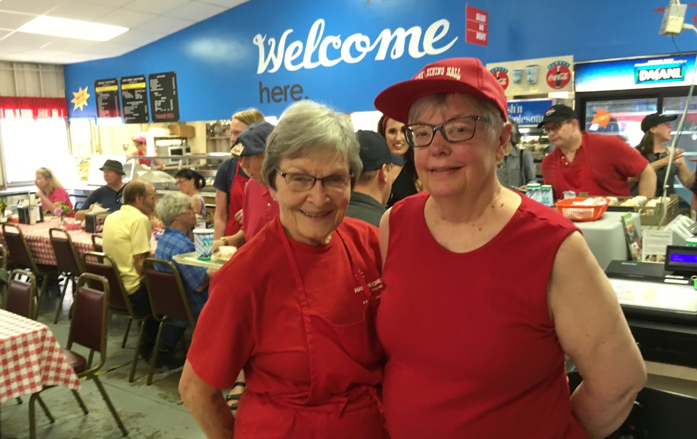 Elaine Christiansen and Jan Bajuniemi (right), 50 year-plus volunteers/managers at the Hamline Methodist Church Dining Hall, understand the secret sauce and economics that has made it one of the last of volunteer diners at a Minnesota State Fire increasingly dominated by alcohol-selling professional restaurateurs. Photo: Neal.St. Anthony@startribune.com