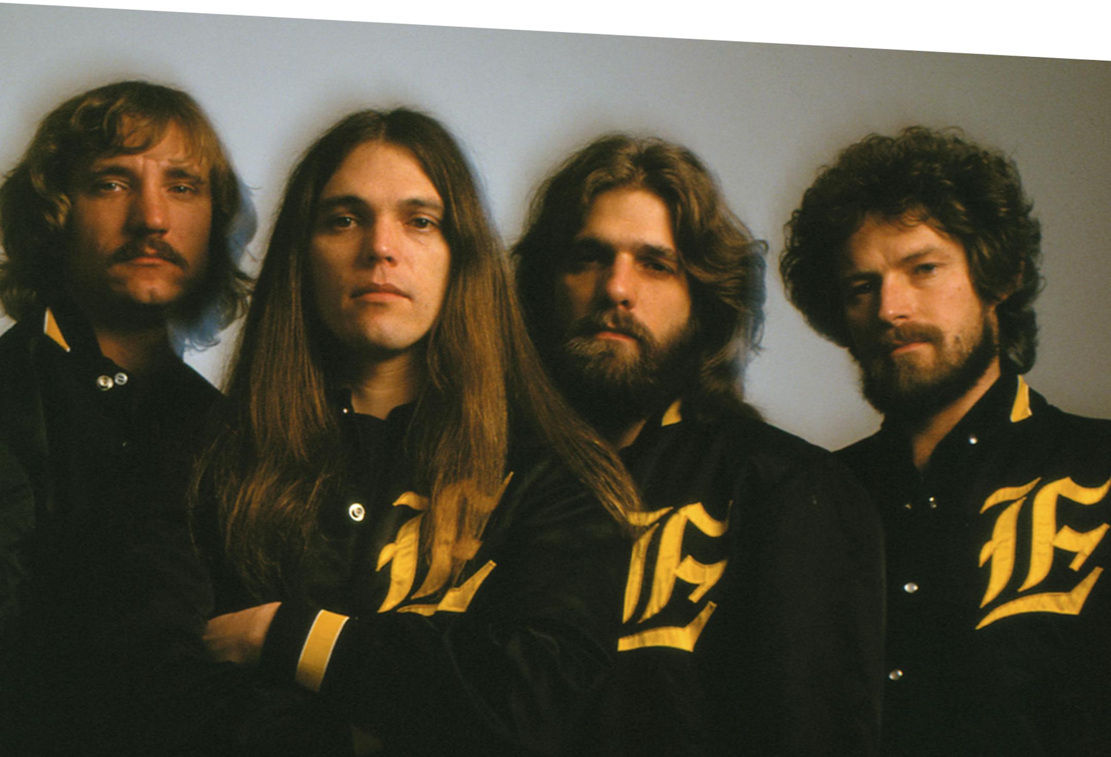 Joe Walsh, Timothy B. Schmidt, Glen Frey, Don Henley in History of the Eagles - Photo: Courtesy of Eagles Archives/SHOWTIME - Photo ID: Eagles_500_EGLS_c1977
