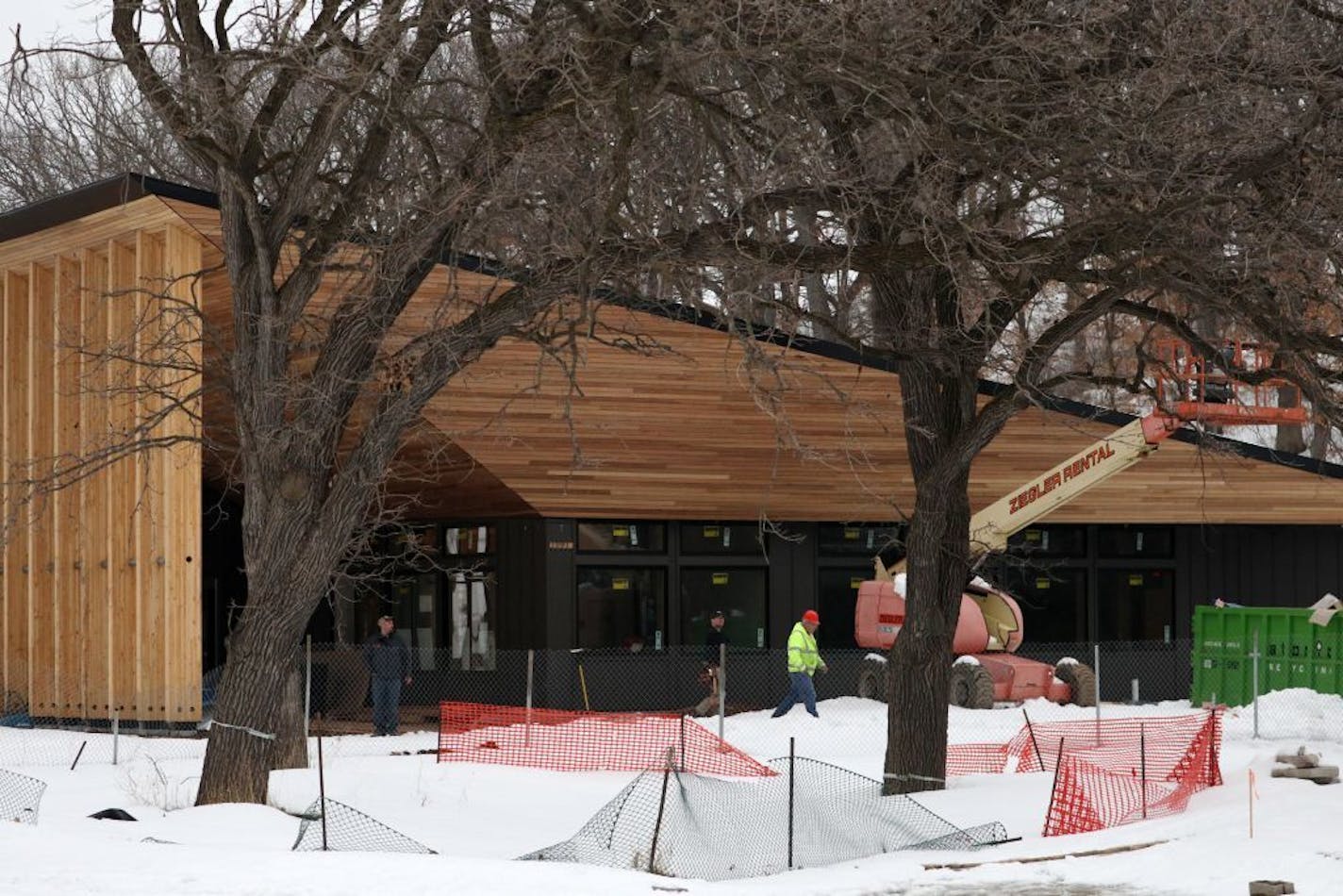 Construction continued Wednesday at The Trailhead in Theodore Wirth Park.