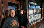 A changing of the guard at the institution, Al's Breakfast. Doug Grina, one of the original owners and Alison Kirwin, his new partner, at the tiny 14-