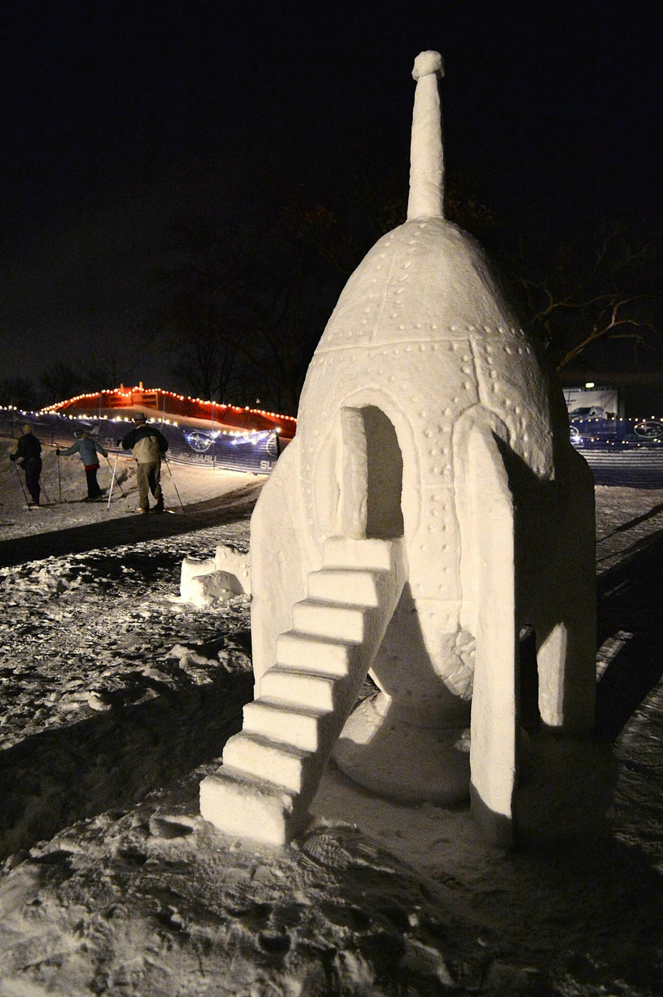 This snow sculpture made by the Snowvember Smiles team won first place and the $500 prize in the Southwest Journal's snow sculpture contest.