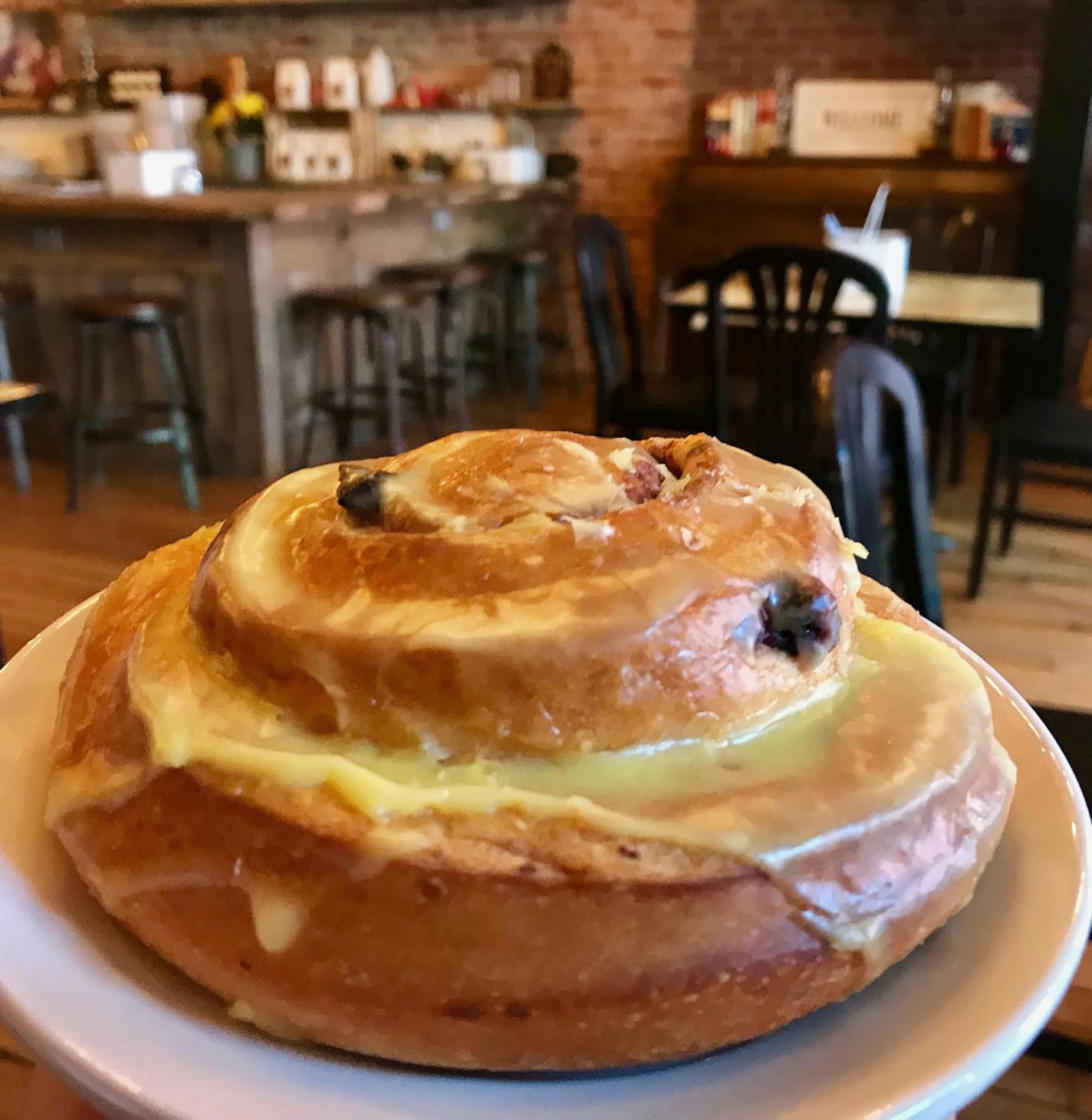 Orange-blueberry roll at Mon Petit Cheri.