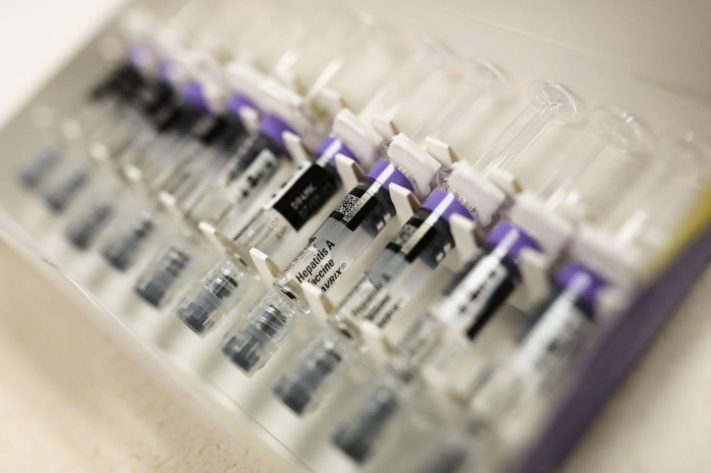 Doses of the hepatitis A vaccine at Columbus Public Health in Columbus, Ohio. Philadelphia health officials have declared an emergency over an outbreak of hepatitis A in the city that has affected 154 people since January 2019.