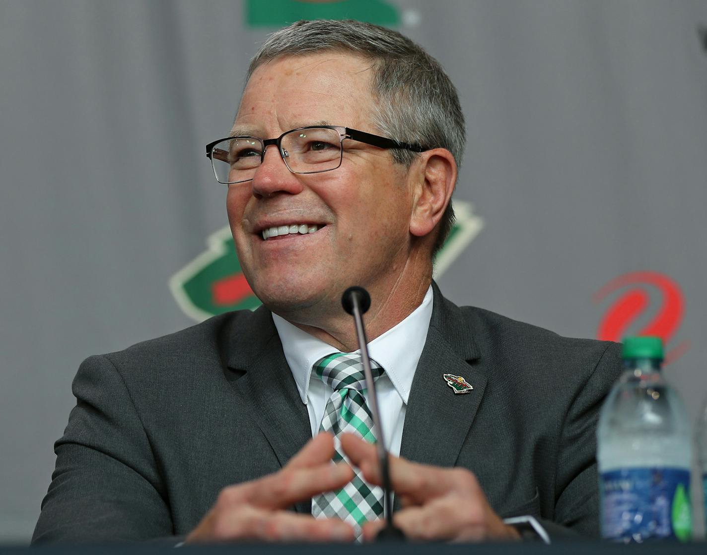 Paul Fenton is introduced as the Minnesota Wild's general manager and alternate governor on Tuesday, May 22, 2018 at the Xcel Energy Center in St. Paul, Minn. (Shari L. Gross/Minneapolis Star Tribune/TNS) ORG XMIT: 1231793