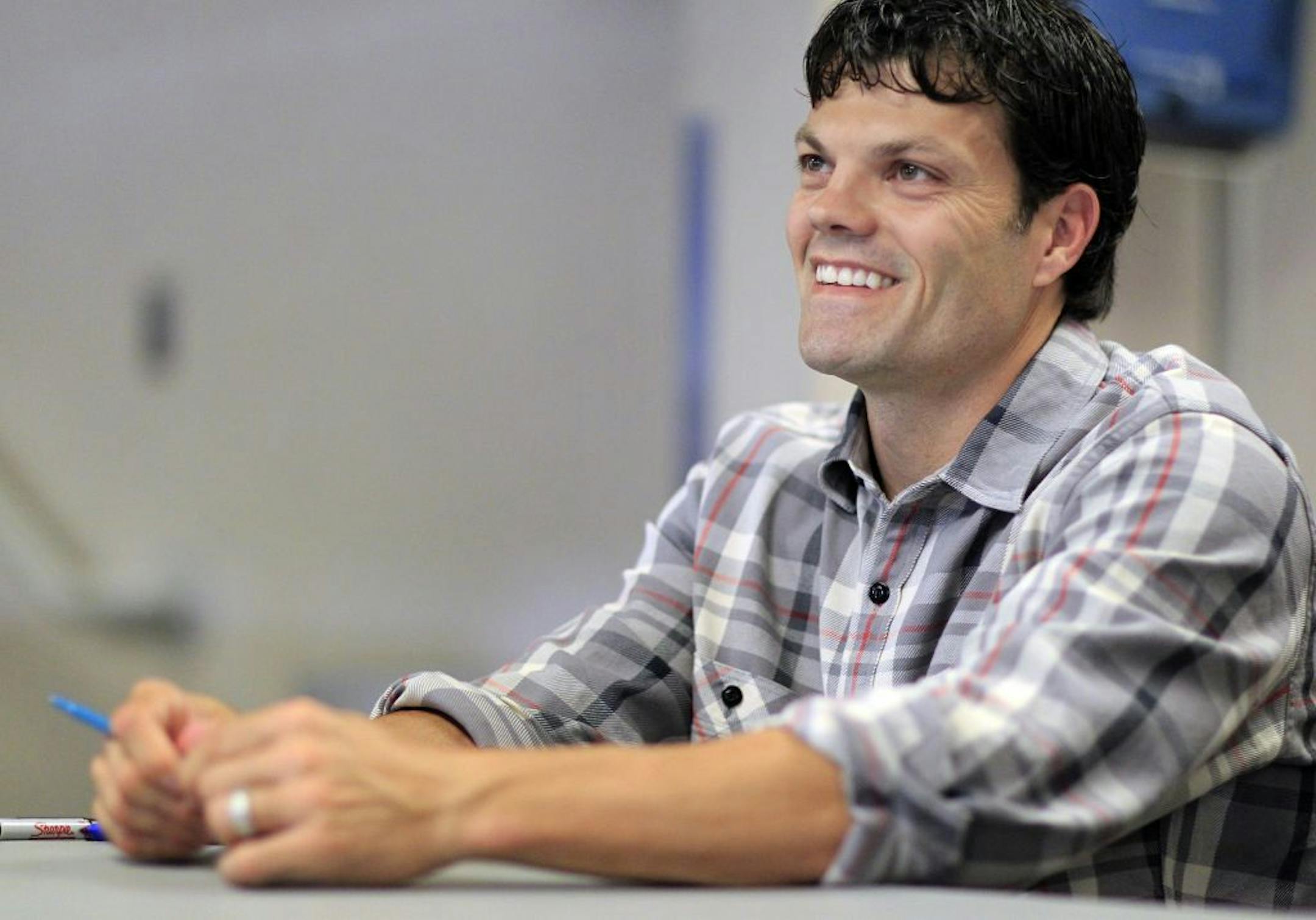 Jamey Carroll met new fans and teammates at TwinsFest. "Any time you start somewhere new, it's fun," he said. "But there's also some anxiety."