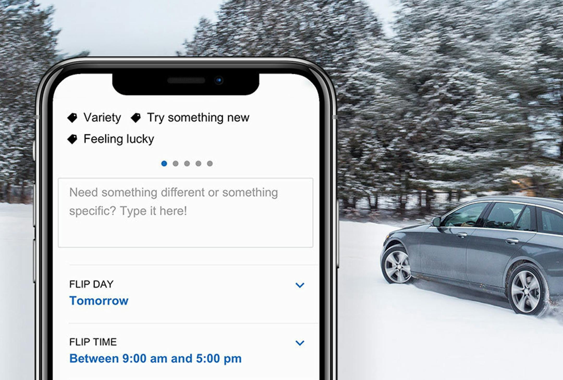 Mercedes-Benz Collection. An app helps customers exchange a vehicle with what the company calls a flip. Use the app to tell us what you need and when you need it.