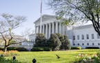 The Supreme Court in Washington on Tuesday morning, April 16, 2024. The court heard arguments on Tuesday in a case that could eliminate some of the fe