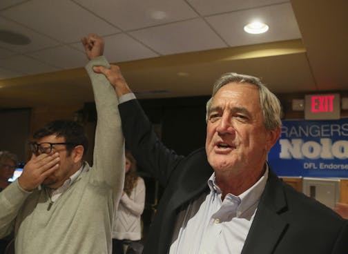 Rep. Rick Nolan -- one of three of Minnesota's freshly re-elected Democrats along with Colin Peterson and Tim Walz -- broke with their party Friday to approve a measure that directs construction of the long-delayed Keystone pipeline, which would lug crude oil from Canada to the Gulf Coast.