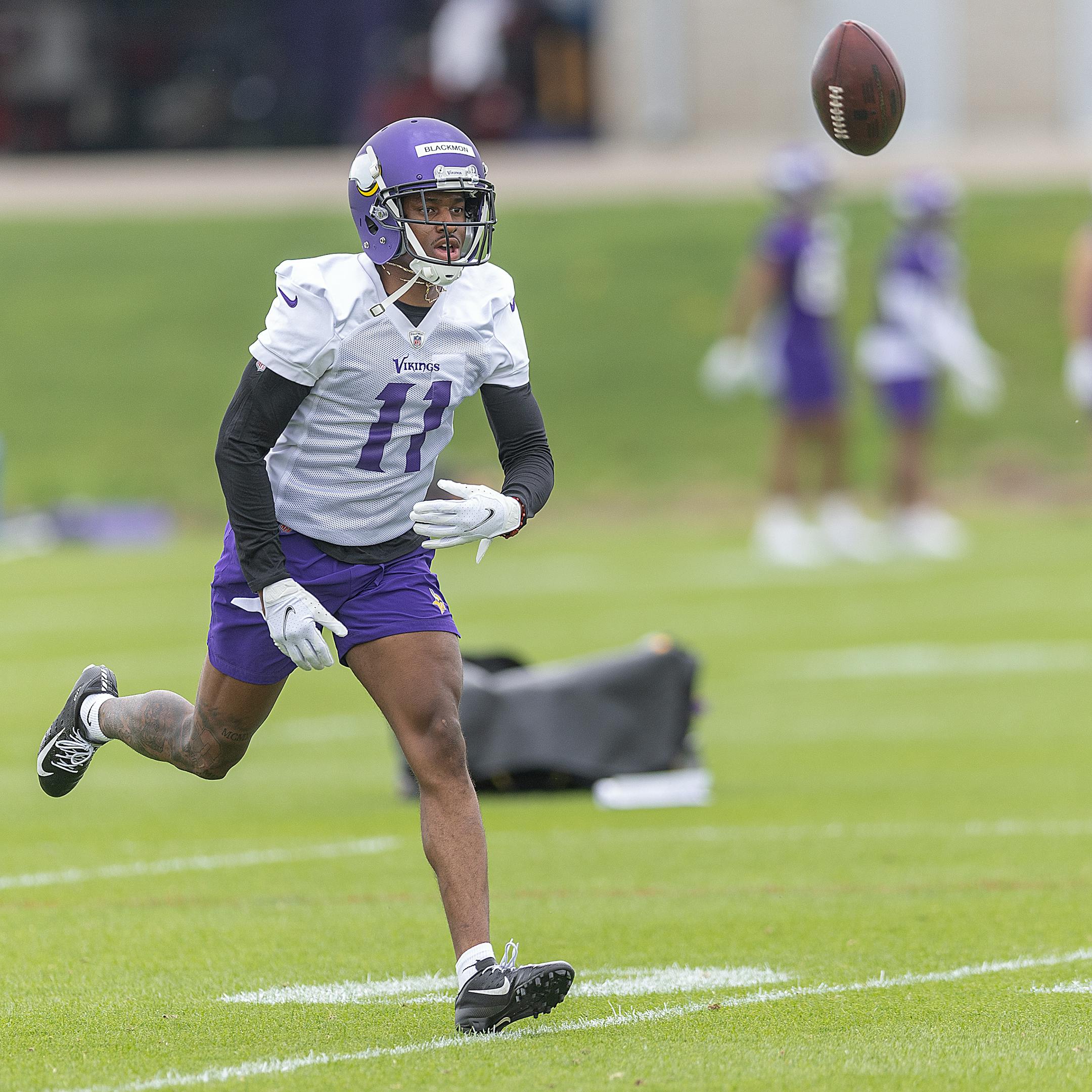 Minnesota Vikings cornerback Mekhi Blackmon during Rookie Mini Camp at TCO Performance Center in Eagan, Minn., on Friday, May 12, 2023.