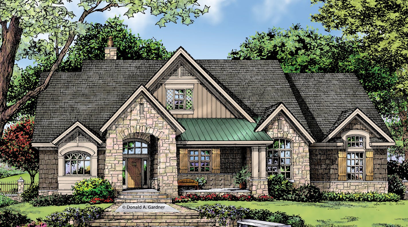 Home plan for Feb. 15, 2015. One-story design packs a lot of storage punch.