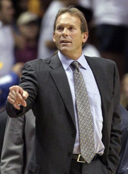 FILE -- This is an Oct. 7, 2008, file photo showing Los Angeles Lakers assistant coach Kurt Rambis yelling to his team in the first half of an NBA bas