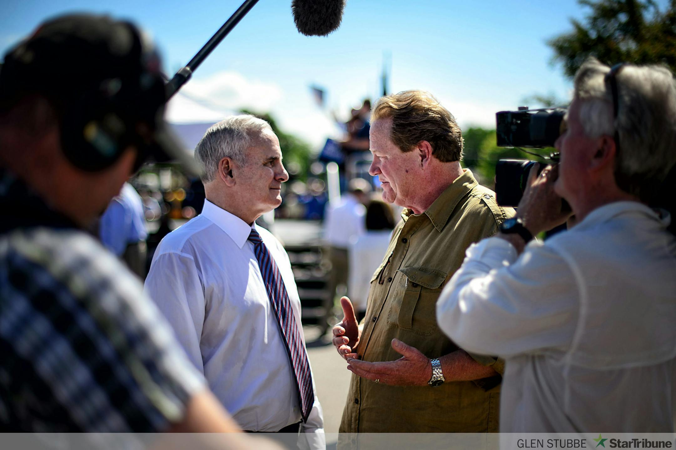 Gov. Mark Dayton was interviewed by MSNBC's Ed Schultz who also spoke at the rally.      ]   GLEN STUBBE * gstubbe@startribune.com  Monday June 23, 2014