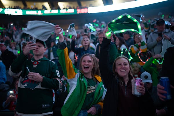Fans waved towels with LEDs embedded in them as the Wild took to the ice for the first period. The Minnesota Wild faced the Florida Panthers in an NHL