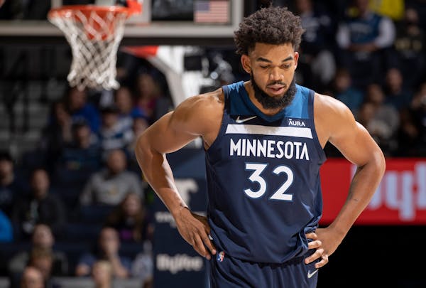 Timberwolves center Karl Anthony-Towns is shooting around his typical career percentage, but the rest of the starting five is struggling.