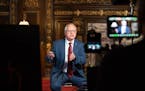 Gov. Tim Walz spoke to Minnesotans Wednesday evening from the Governor's Reception Room at the State Capitol to discuss the latest steps in his respon