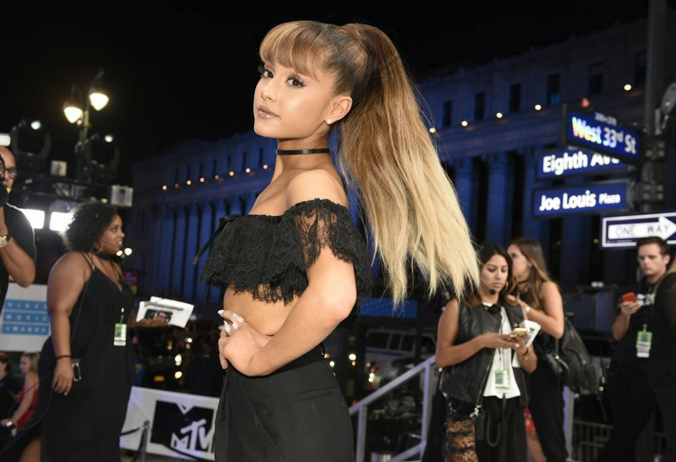 FILE - In this Aug. 28, 2016, file photo, Ariana Grande arrives at the MTV Video Music Awards at Madison Square Garden in New York. Grande's mother used a Twitter post on May 29, 2017, to reflect on the bombing of her daughter's May 22, 2017, concert in Manchester, England.