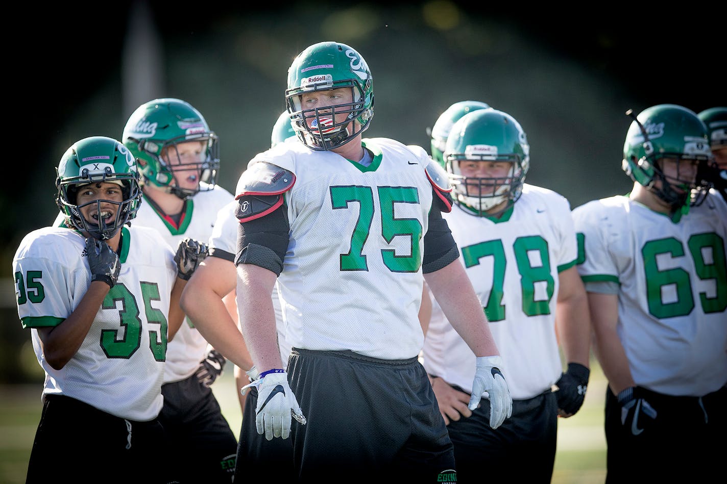 Edina offensive lineman Quinn Carroll