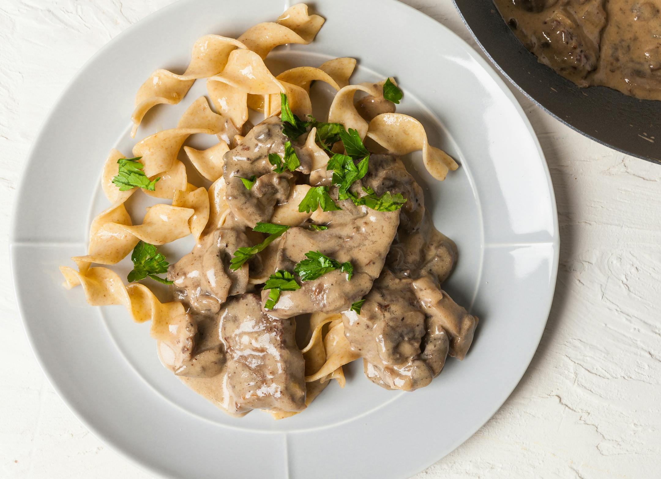 Mushroom and Beef Stroganoff. MUST CREDIT: Photo by Goran Kosanovic for The Washington Post.