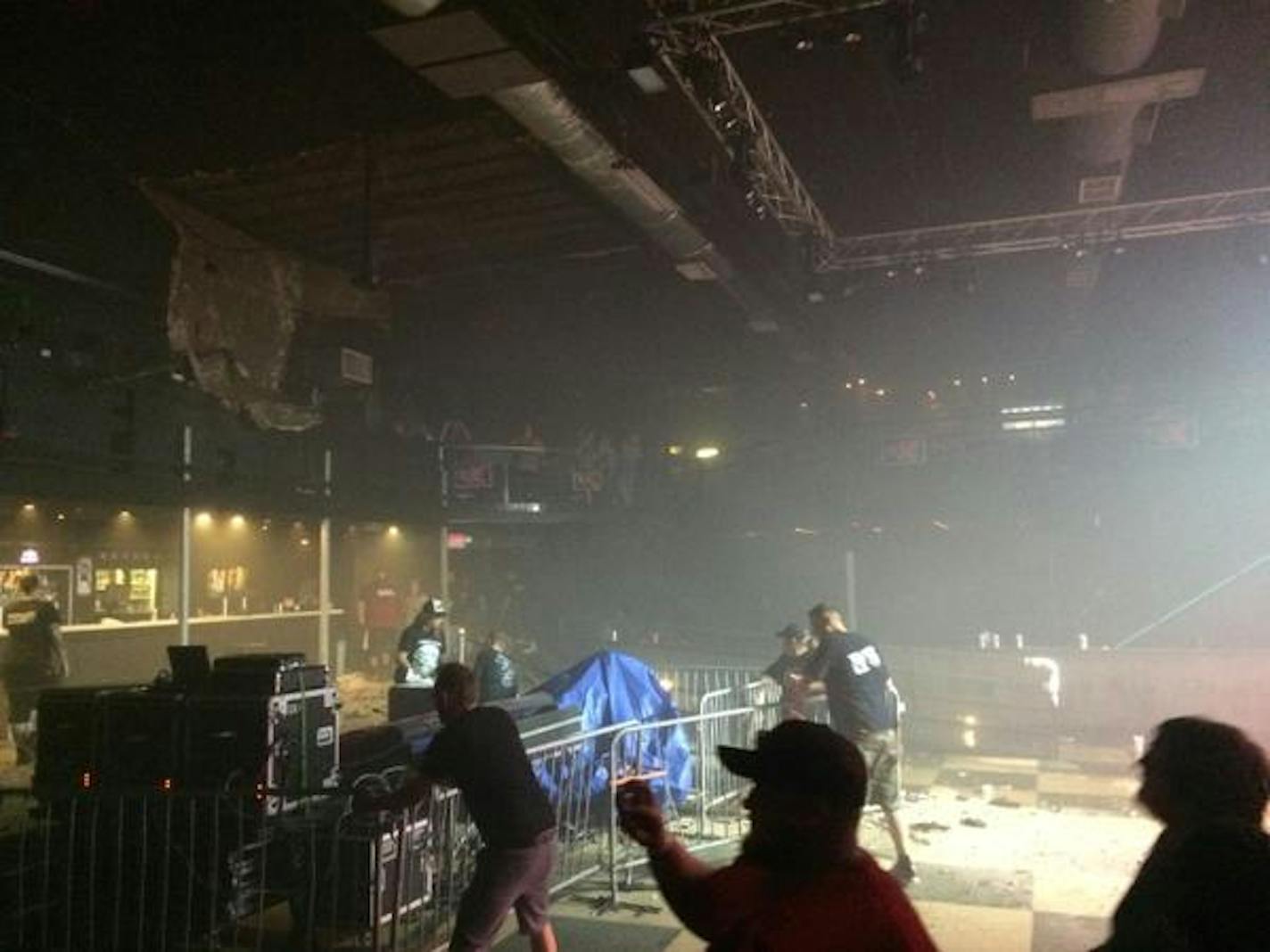 The scene at First Avenue after the ceiling collapse Wednesday night.