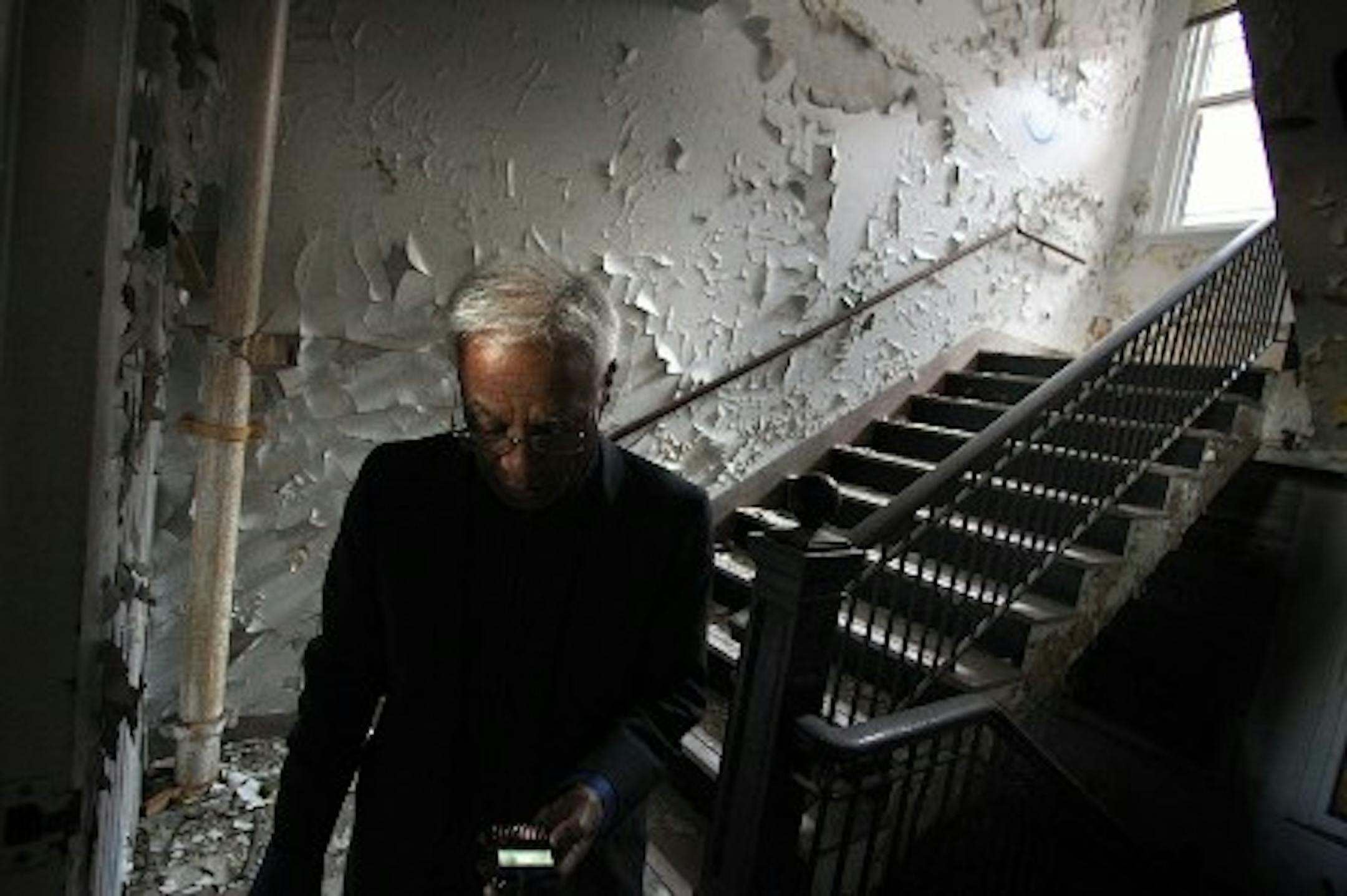 Swami Palanisami at the old Abbott Hospital (photo by Jim Gehrz)