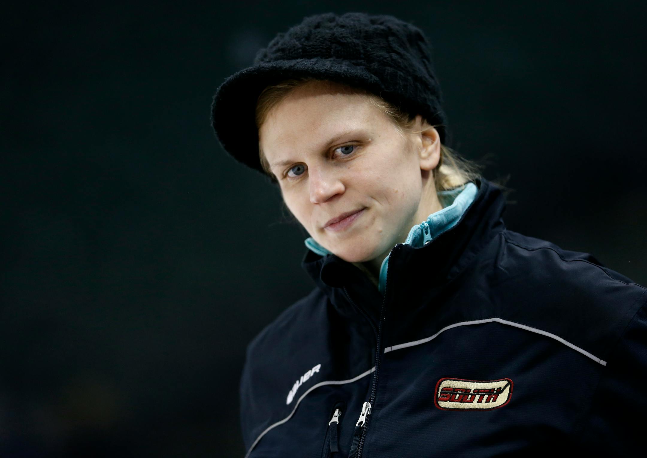 Lakeville South head coach Natalie Darwitz in the second period (Carlos Gonzalez, Star Tribune)