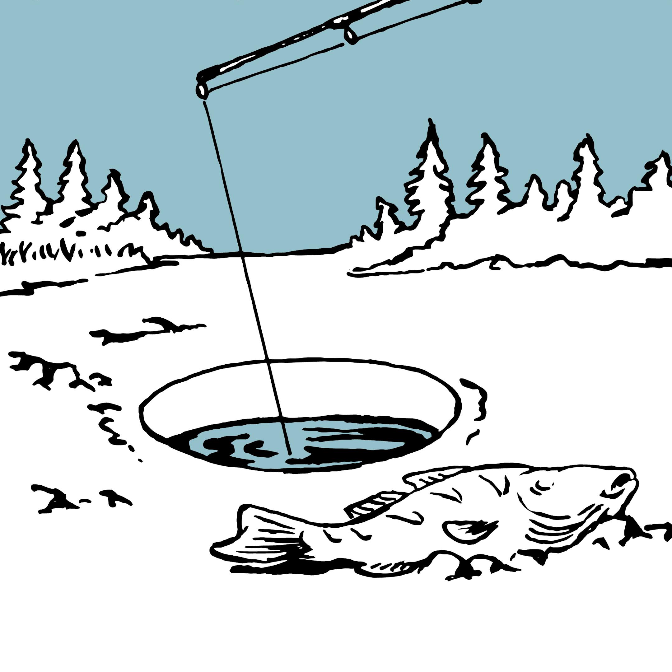 Ice fishing winter activities