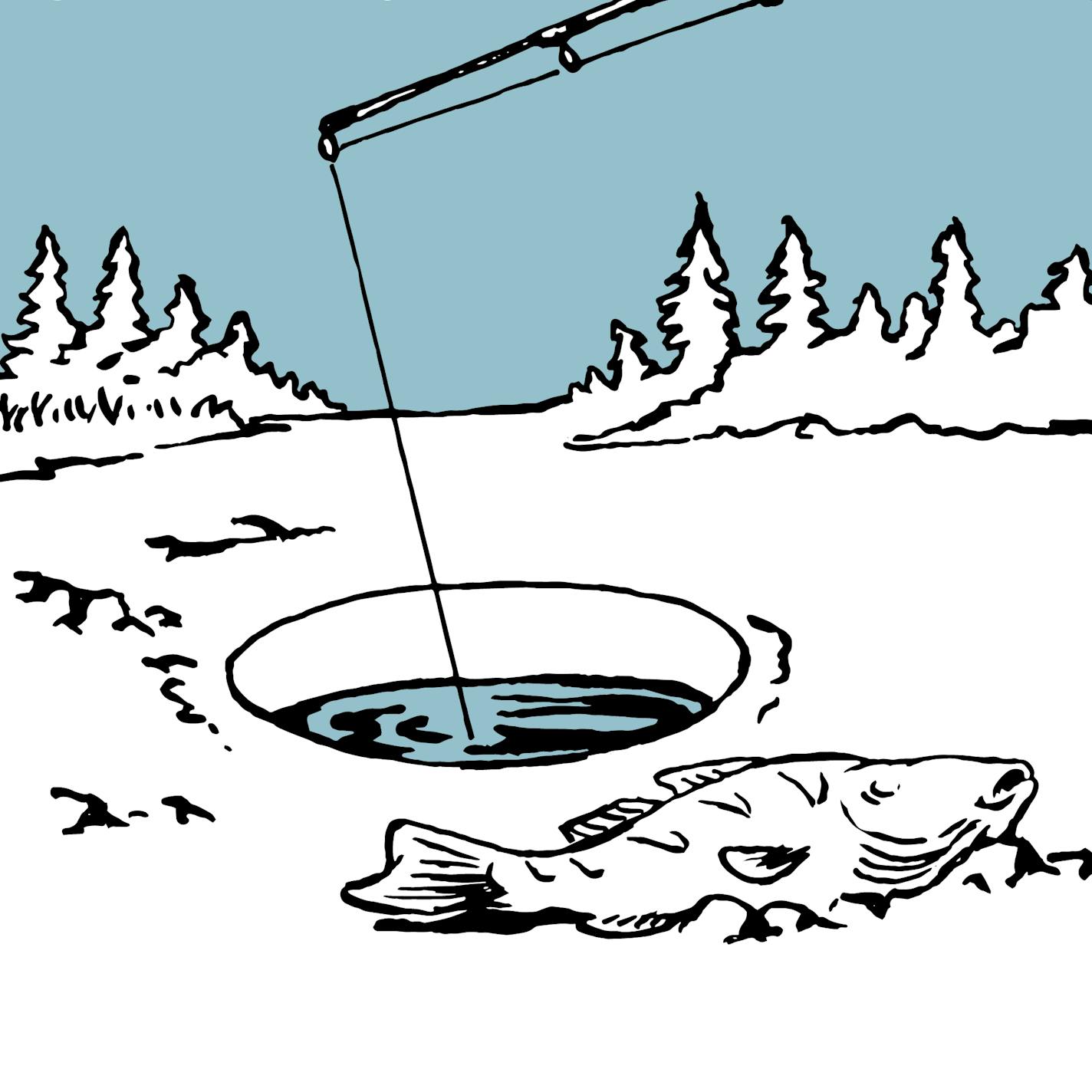 Ice fishing winter activities