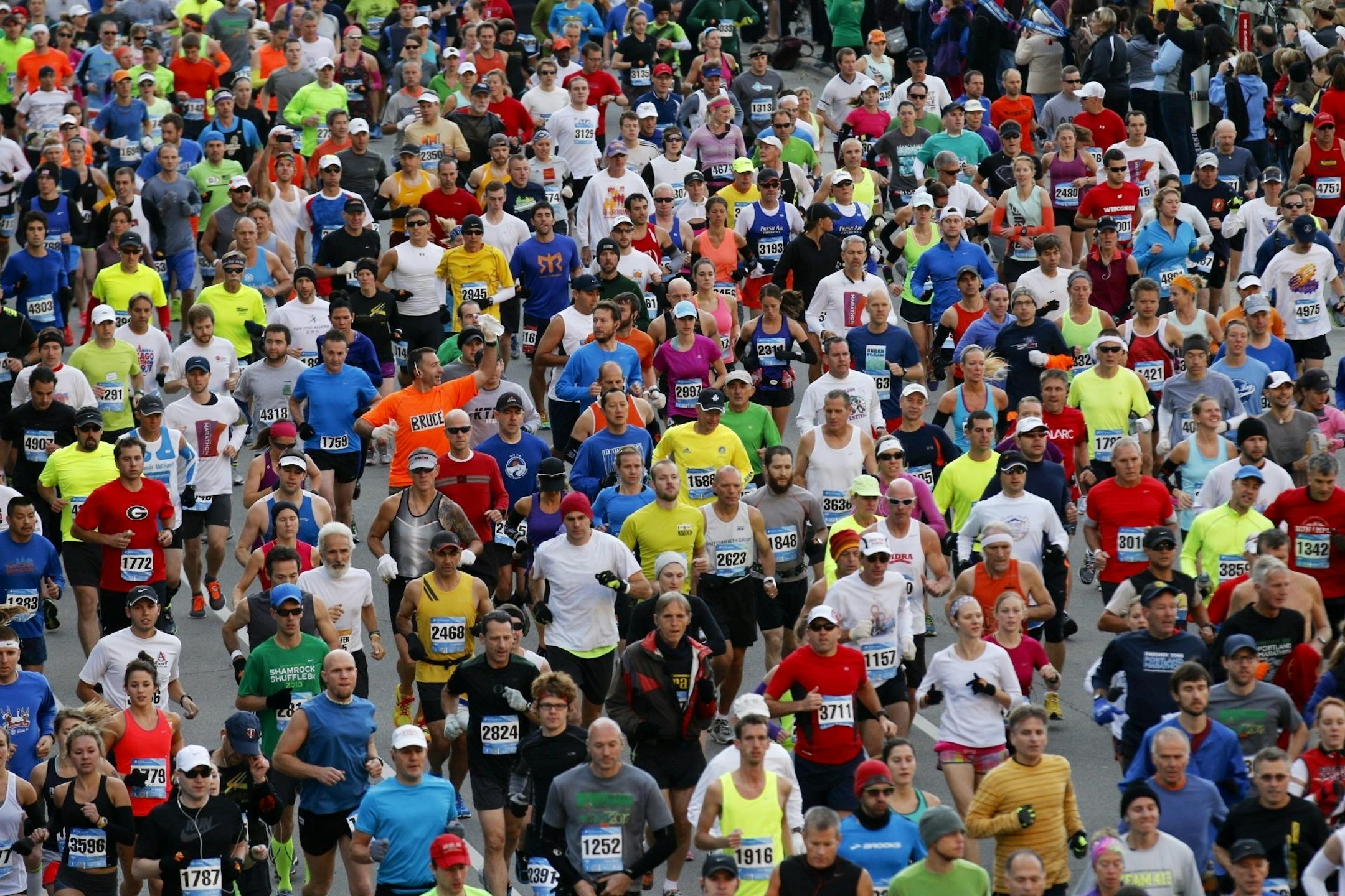 Twin Cities Marathon runners enjoyed cool but dry conditions in 2013.