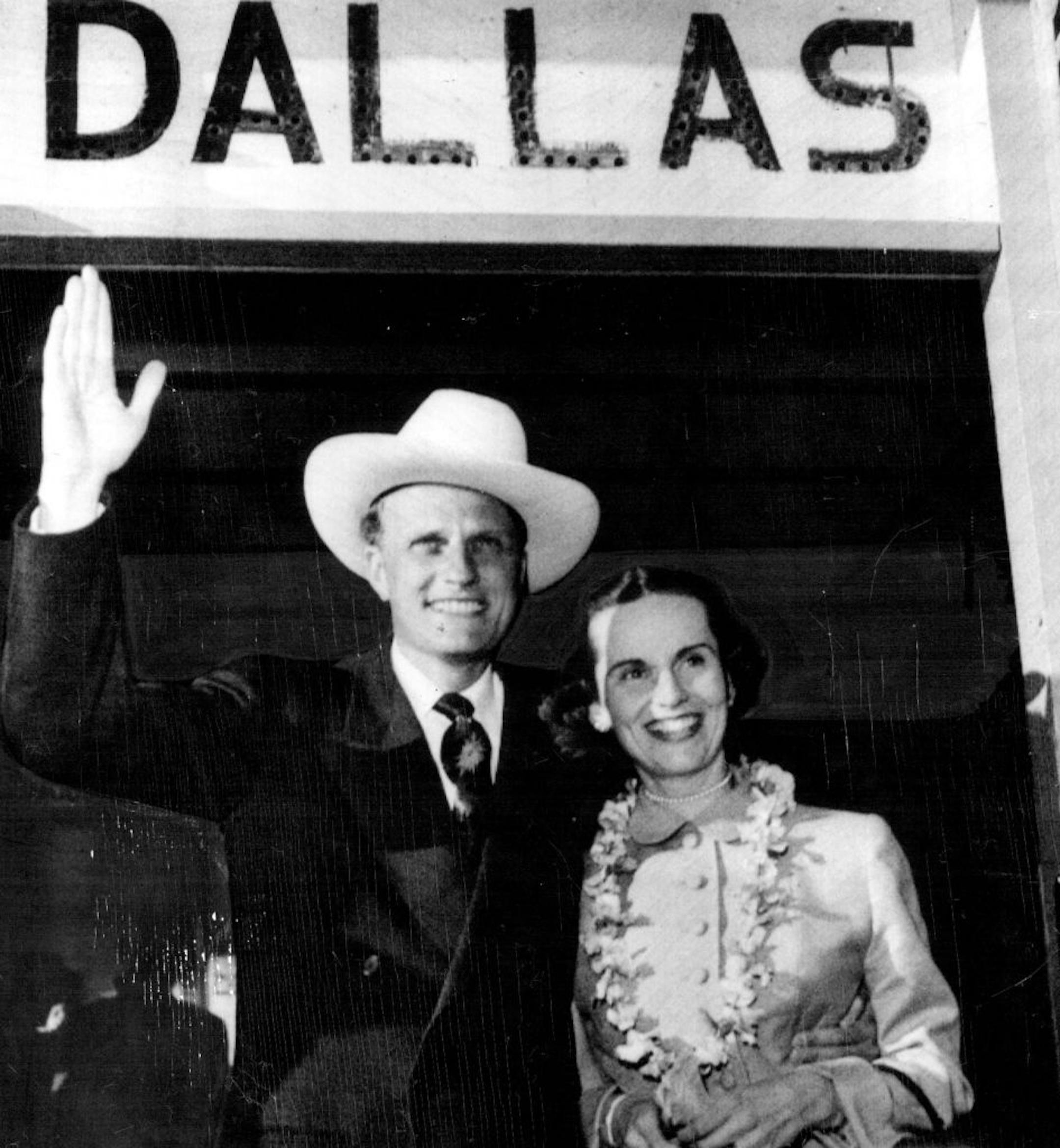 January 9, 1953: Billy Graham was greeted at Dallas, Texas, by his wife (above), as he returned to this country from a Christmans visit to Korea.