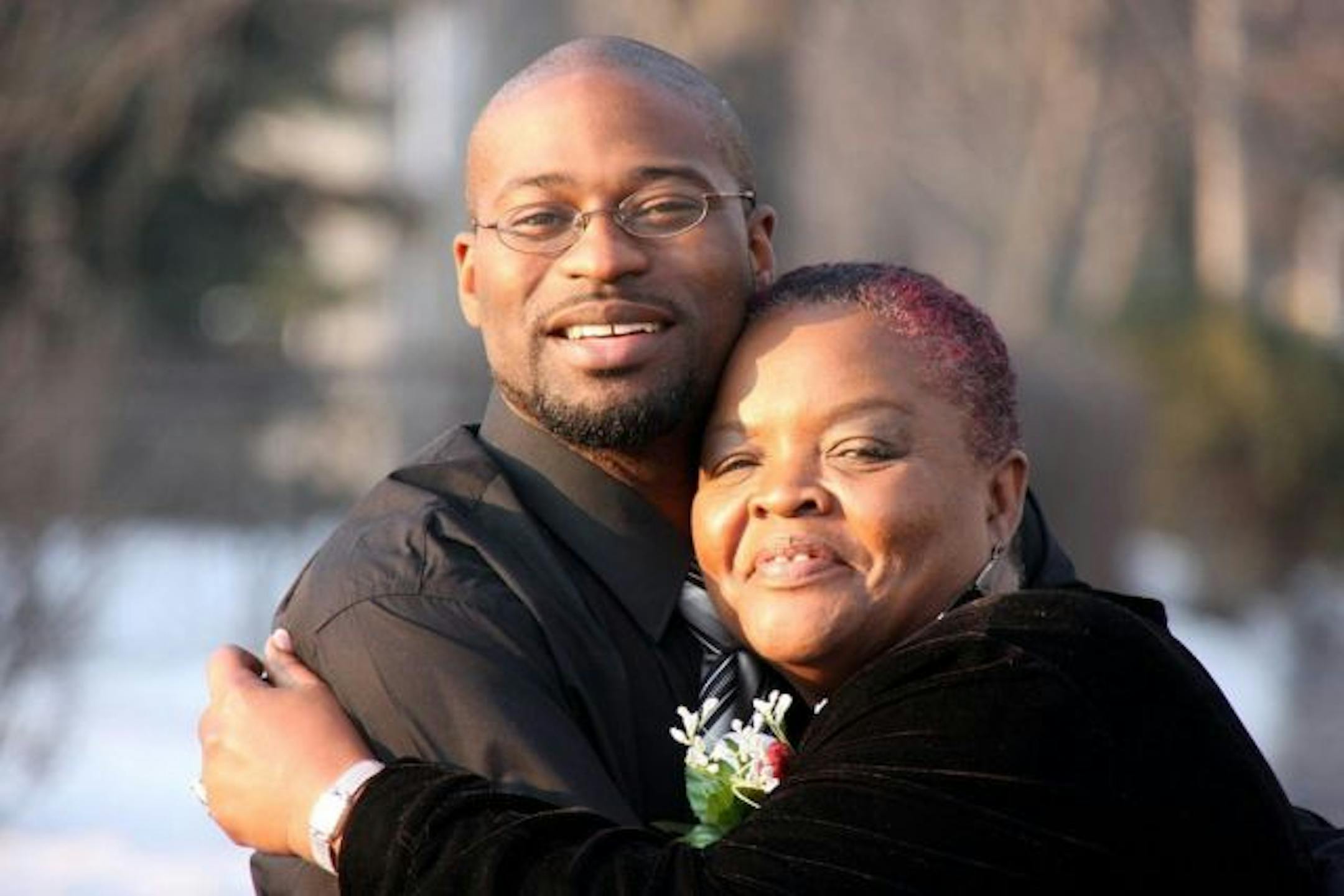 Mary Johnson embraces Oshea Israel, her son's killer.