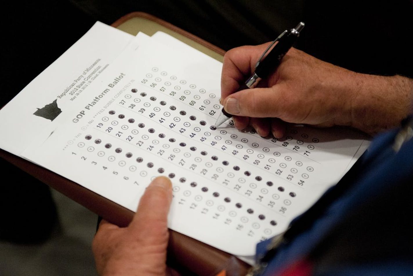 Many GOP delegates voted NO on all 71 of the platform items because no debate was allowed on the second day of the state convention Saturday, May 19, 2012.