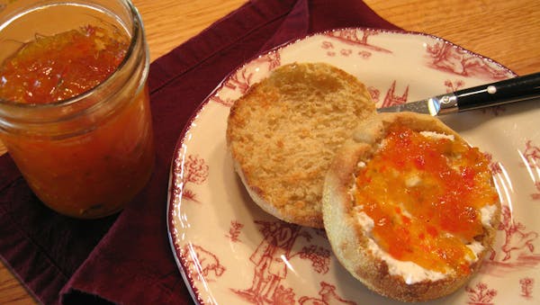 Homemade pepper jelly is a farmers market treat.