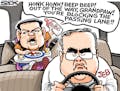 Sack cartoon: Rubio-Bush
