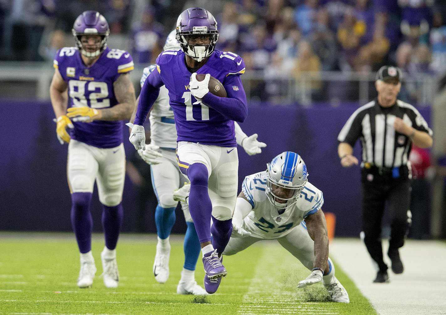 Minnesota Vikings Laquon Treadwell. ] CARLOS GONZALEZ &#x2022; cgonzalez@startribune.com &#x2013; Minneapolis, MN &#x2013; November 4, 2018, US Bank Stadium, NFL, Minnesota Vikings vs. Detroit Lions