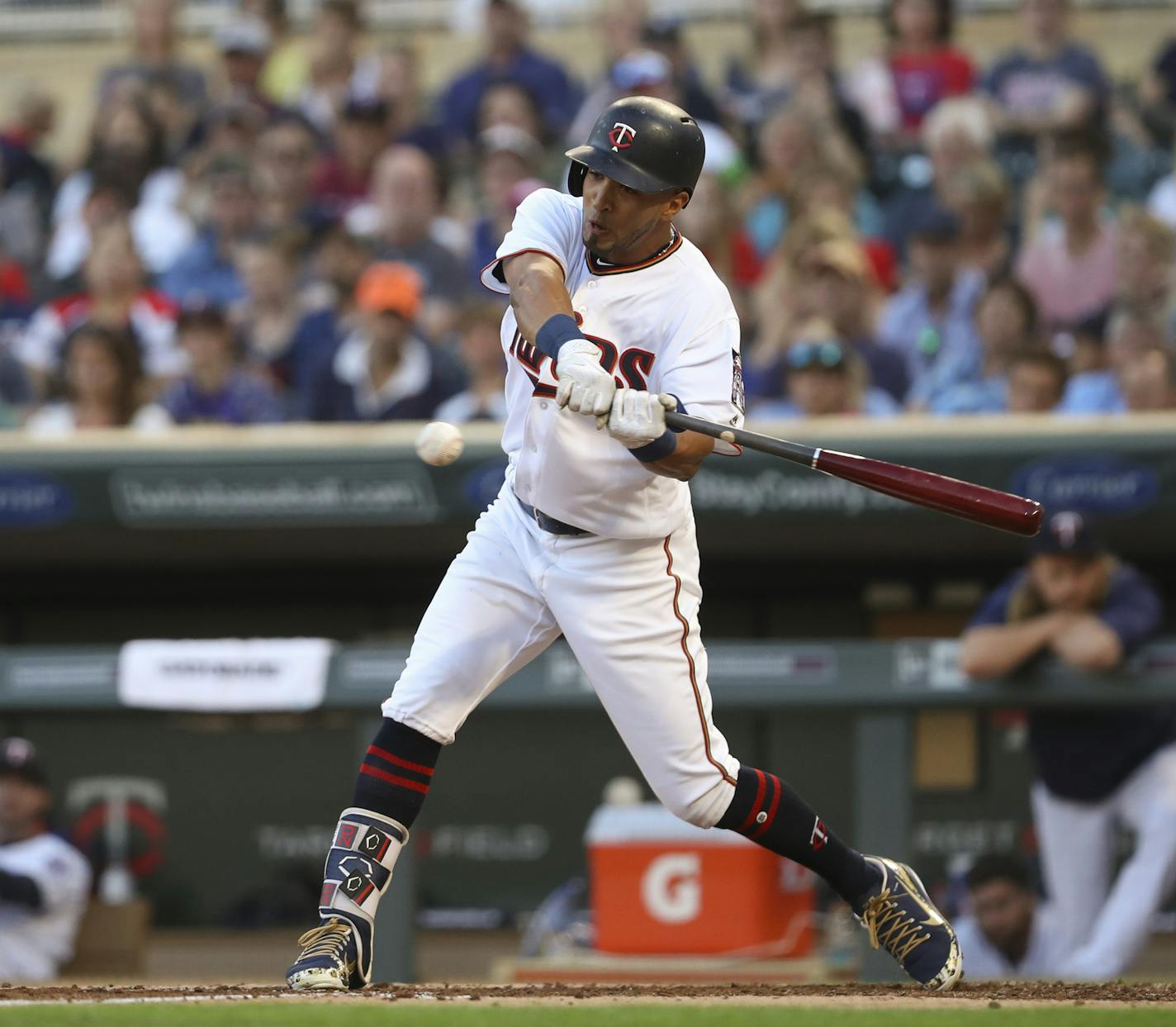 Minnesota Twins left fielder Eddie Rosario singled to left for an RBI, scoring Bobby Wilson in the third inning. ] JEFF WHEELER &#x2022; jeff.wheeler@startribune.com The Twins faced the Baltimore Orioles in an MLB baseball game Thursday night, July 5, 2018 at Target Field in Minneapolis.