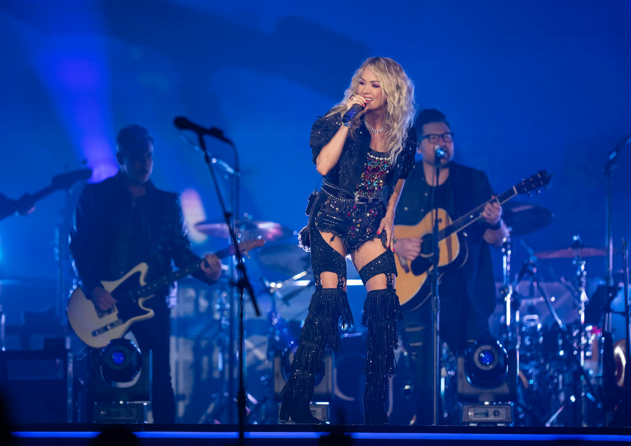 Carrie Underwood performing Tuesday, Oct. 25, 2022 at Target Center in Minneapolis while on her Denim & Rhinestones tour.