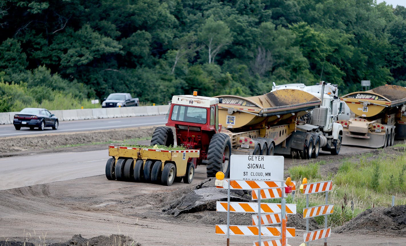 July 30, 2013: Traffic made its way through ongoing road construction along Highway 36 in Oakdale, Minn.