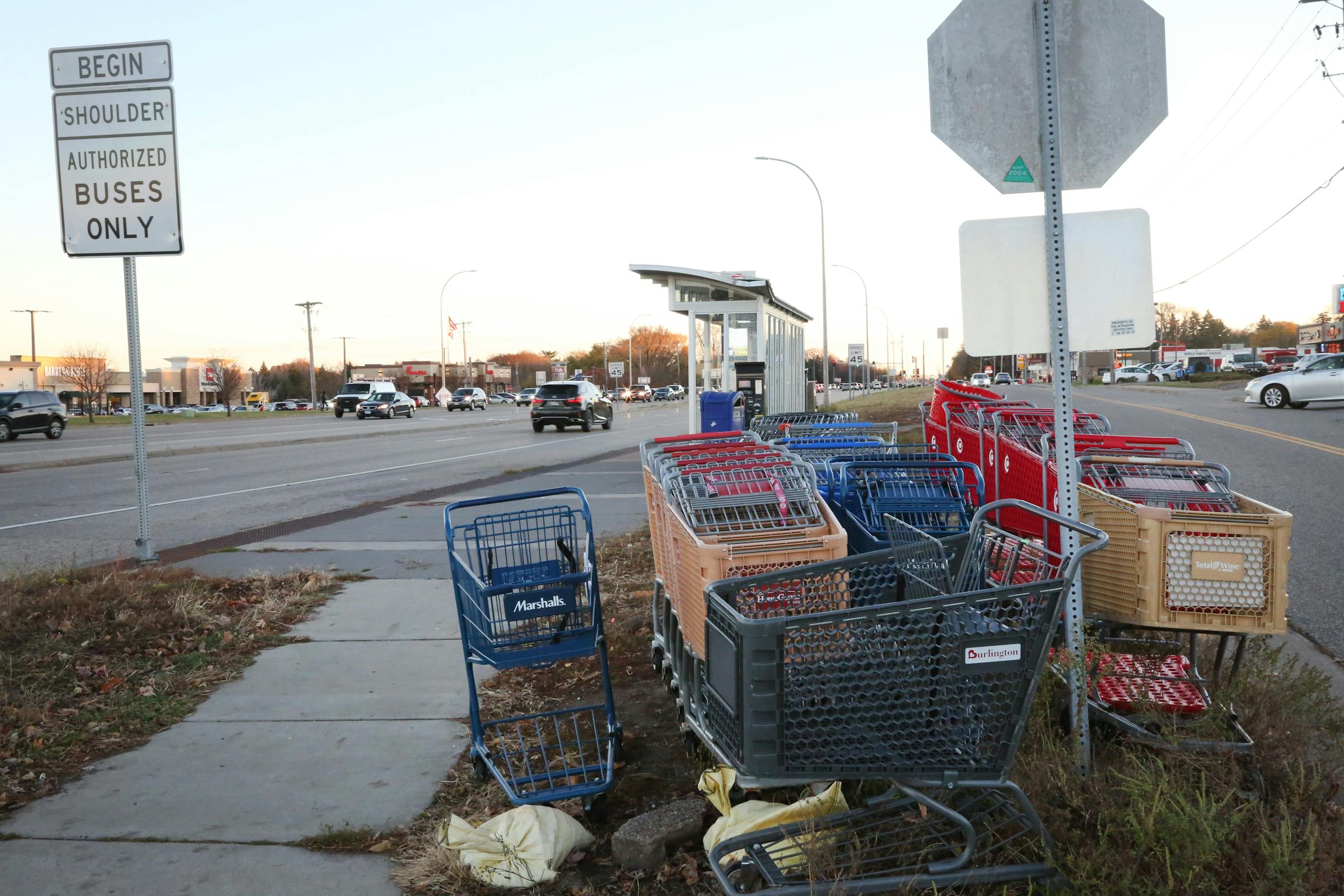 Shopping carts are piling up at one Roseville bus stop. What’s the solution?